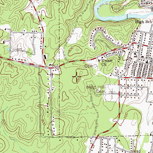 Topographic Map of Trion Middle School, GA