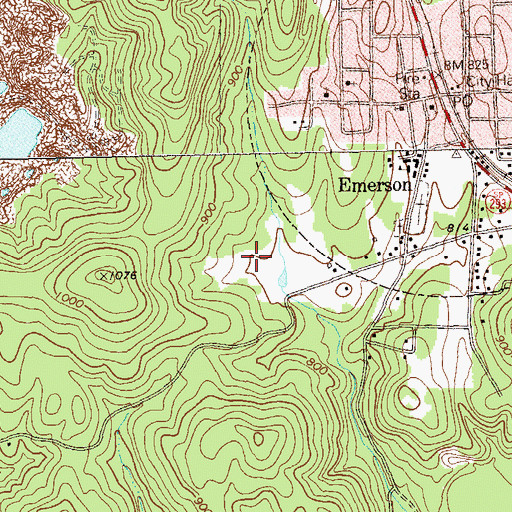 Topographic Map of South Central Middle School, GA