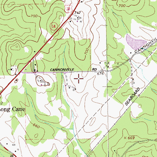 Topographic Map of Long Cane Elementary School, GA