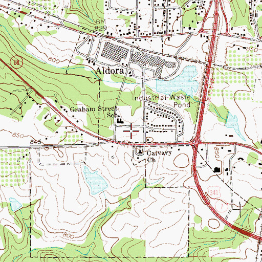 Topographic Map of Lamar County Comprehensive High School, GA