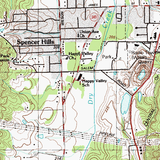 Topographic Map of Stone Creek Elementary School, GA