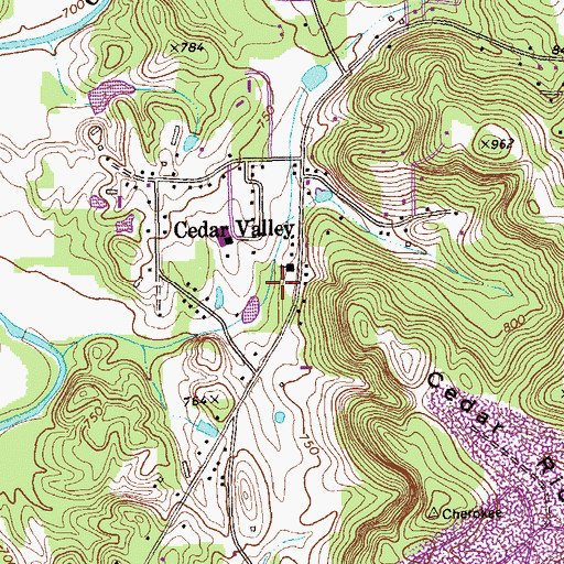 Topographic Map of Cedar Valley Christian Academy, GA