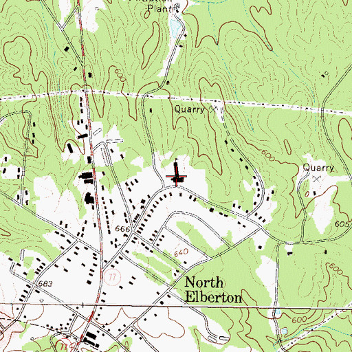 Topographic Map of Beaverdam Elementary School, GA