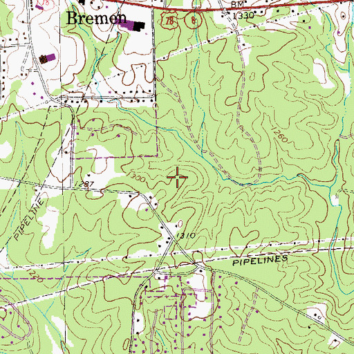 Topographic Map of Bremen Academy, GA
