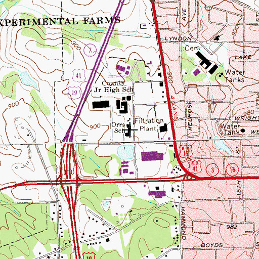 Topographic Map of Elementary Enrichment Center, GA