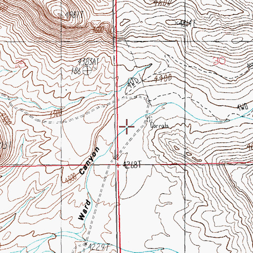 Topographic Map of Ward Canyon, AZ