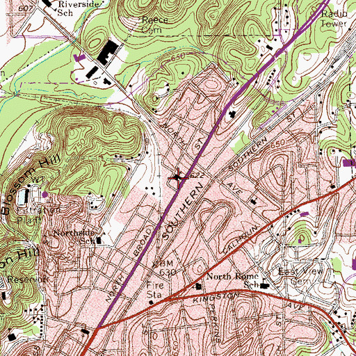 Topographic Map of North Rome Christian Learning Center, GA