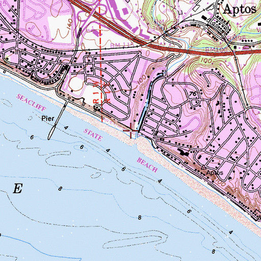 Topographic Map of Aptos Creek, CA