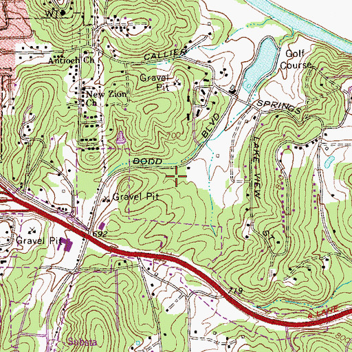 Topographic Map of Montessori School of Rome, GA