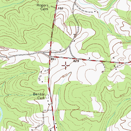 Topographic Map of East Jackson Elementary School, GA