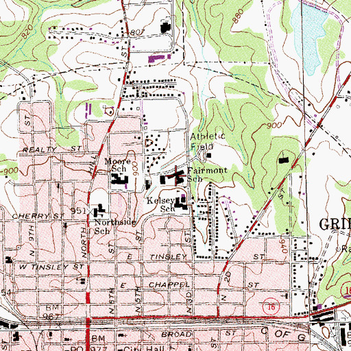 Topographic Map of A Z Kelsey Academy, GA