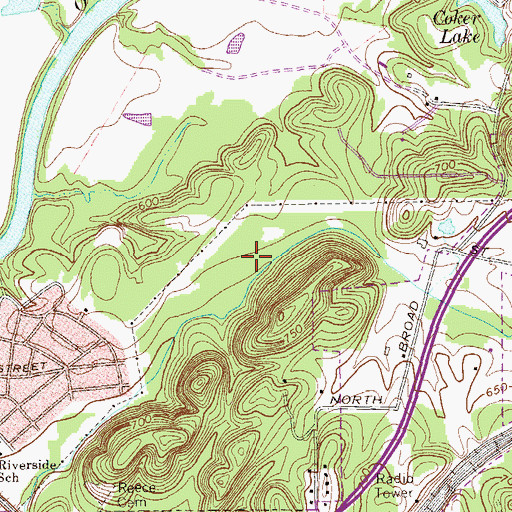 Topographic Map of Rome Middle School, GA
