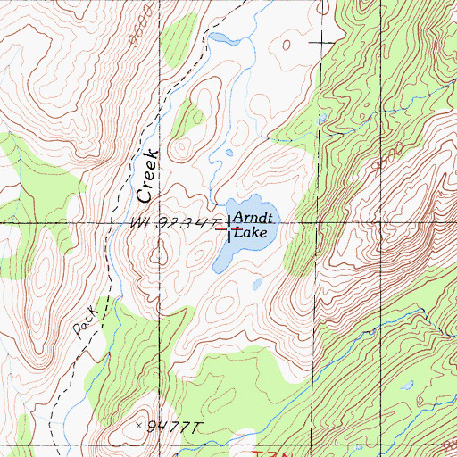 Topographic Map of Arndt Lake, CA