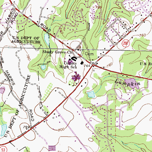 Topographic Map of Oconee County Elementary School, GA