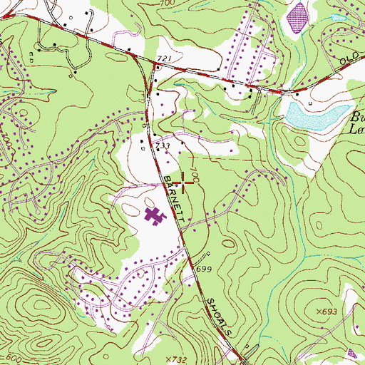 Topographic Map of Athens Montessori School, GA