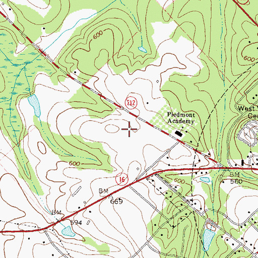 Topographic Map of Jasper County Primary School, GA