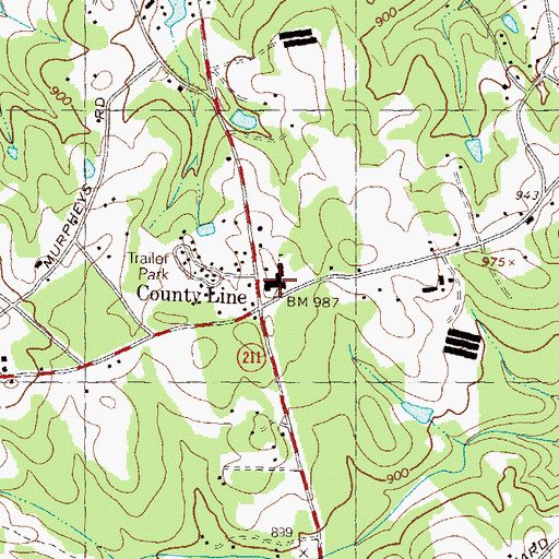 Topographic Map of Barrow County Alternative Center, GA