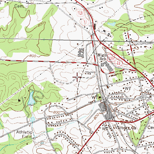 Topographic Map of Jefferson Academy, GA