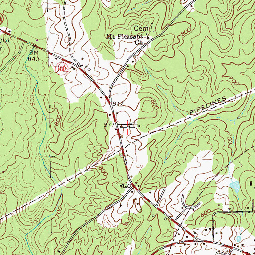Topographic Map of Franklin Church of God Christian School, GA