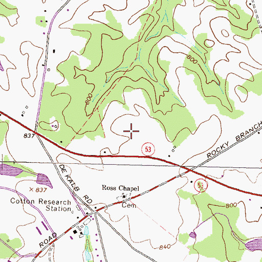 Topographic Map of Rocky Branch Elementary School, GA