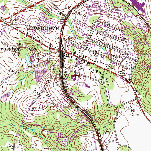 Topographic Map of Columbia County Crossroads Academy, GA