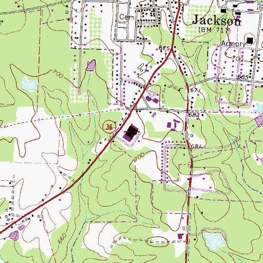 Topographic Map of Henderson Middle School, GA