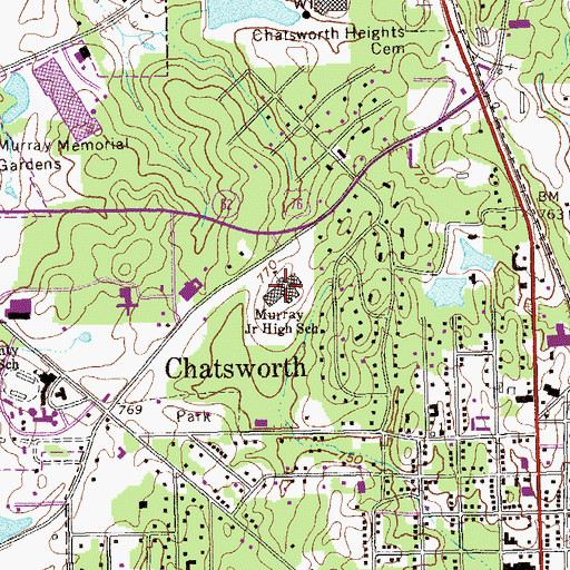 Topographic Map of Gladden Middle School, GA