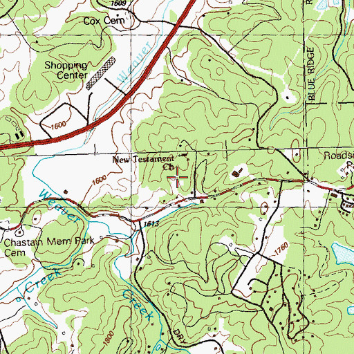 Topographic Map of New Testament Christian Academy, GA