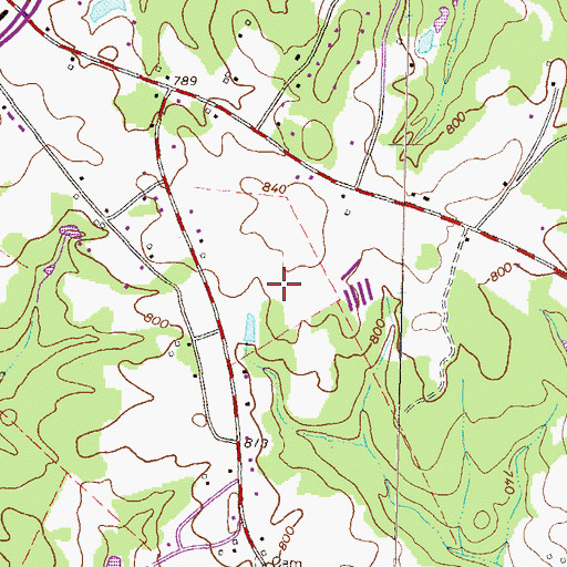 Topographic Map of Malcom Bridge Middle School, GA