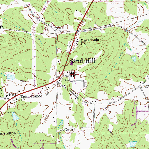 Topographic Map of Sand Hill Elementary School, GA