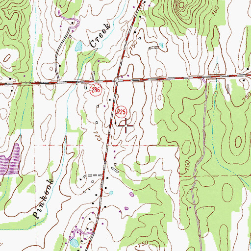 Topographic Map of Woodlawn Elementary School, GA