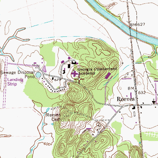 Topographic Map of John L Coble Elementary School, GA
