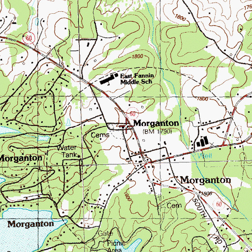 Topographic Map of Tri - State School of Theology, GA