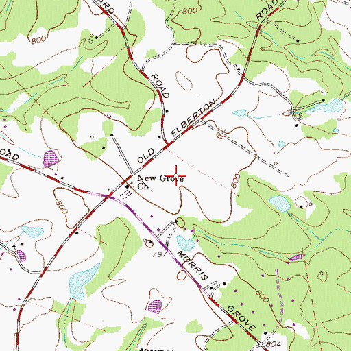 Topographic Map of W R Coile Middle School, GA