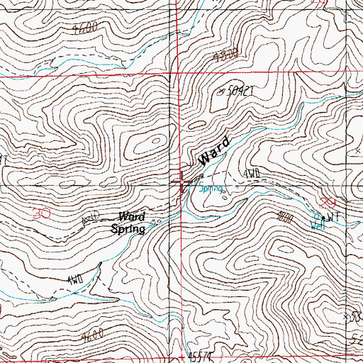 Topographic Map of Ward Spring, AZ