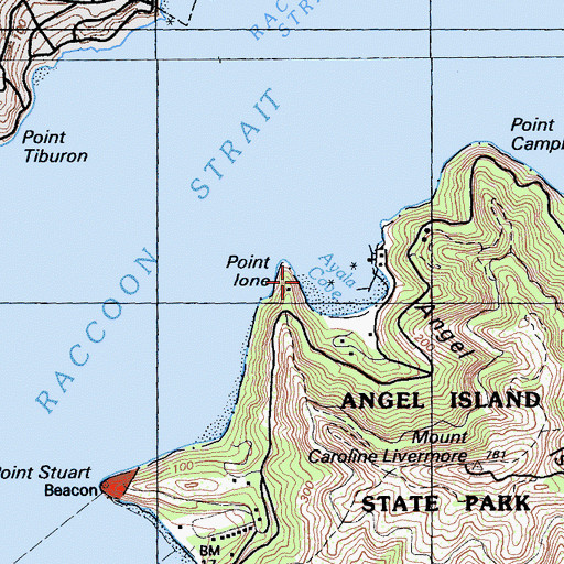 Topographic Map of Ayala Cove, CA