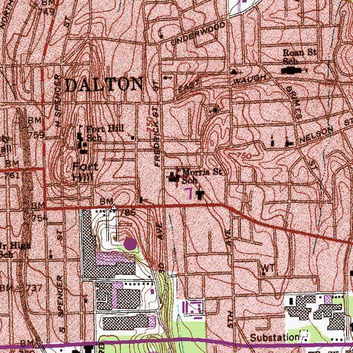 Topographic Map of Blue Ridge Elementary School, GA