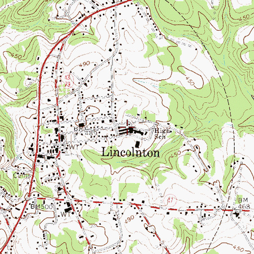 Topographic Map of Lincoln County Middle School, GA