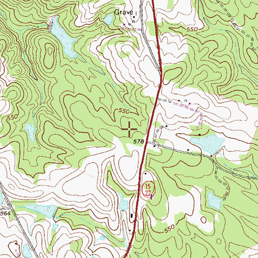 Topographic Map of Hancock Central Middle School, GA