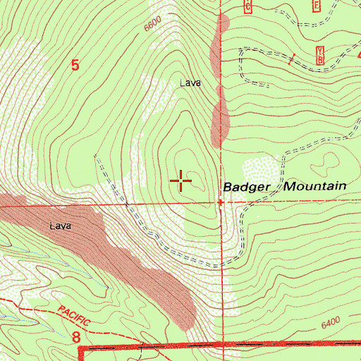 Topographic Map of Badger Mountain, CA