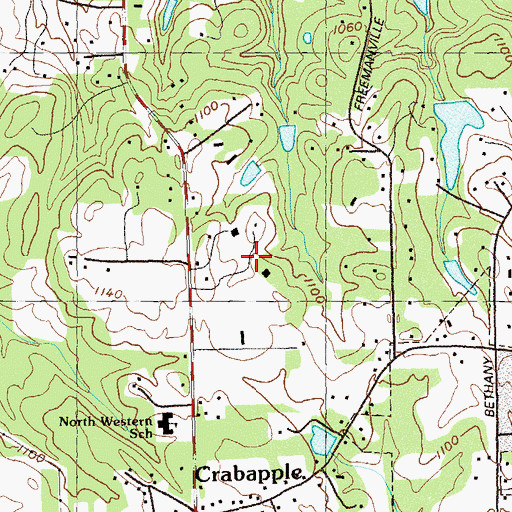 Topographic Map of Milton High School, GA