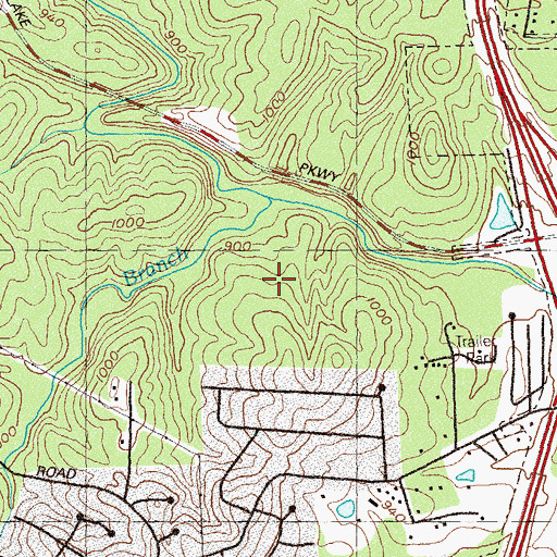 Topographic Map of Woodstock High School, GA