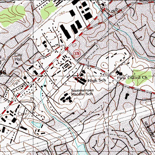 Topographic Map of Buchanan High School of Technology, GA