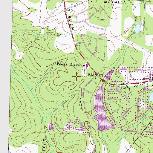 Topographic Map of Memorial Middle School, GA