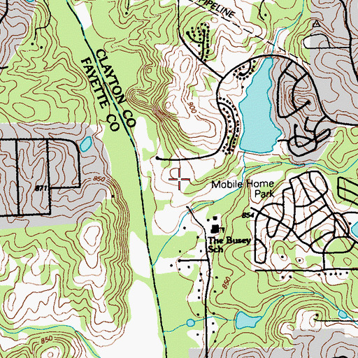 Topographic Map of Lake Ridge Elementary School, GA