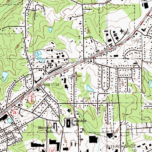 Topographic Map of Montessori School of Douglas County, GA