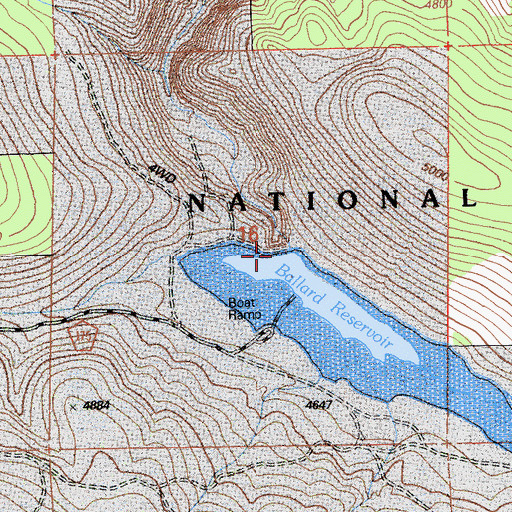 Topographic Map of Ballard Reservoir, CA