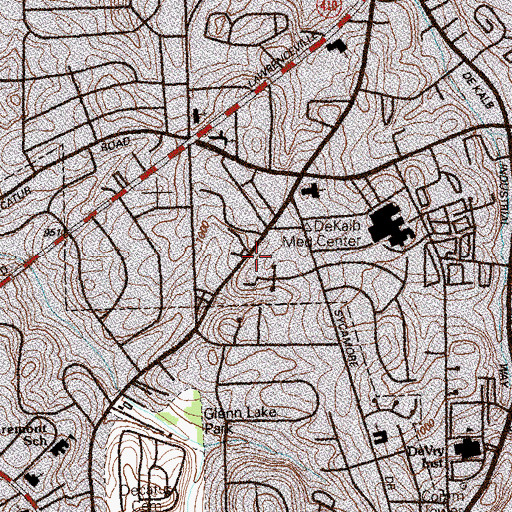 Topographic Map of Decatur Montessori School, GA