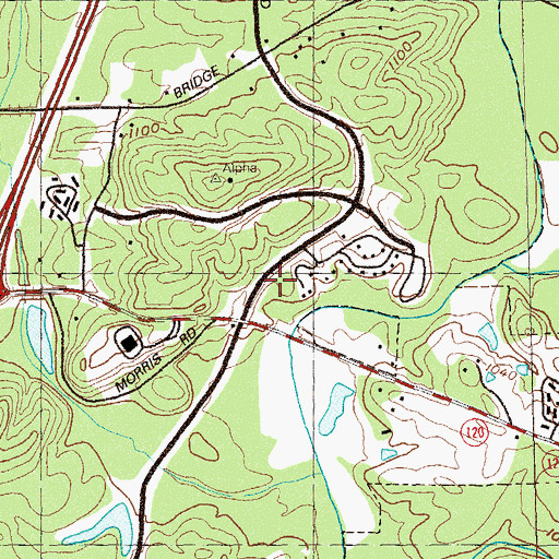 Topographic Map of Preston Ridge Montessori School, GA