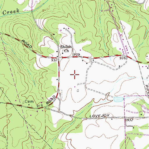 Topographic Map of Lovejoy High School, GA